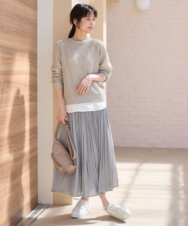 ANY L メッシュプルオーバー サンドベージュ