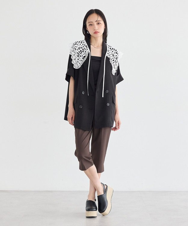 earth music&ecology レースつけ襟 Off White