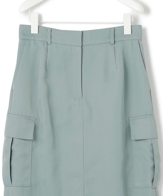 ICB L 【洗える】ヘビーナイロンツイル スカート ティールグレー系