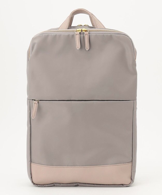 UNBILLION perche ナイロン×牛革PCリュック ライトグレー