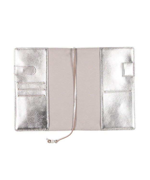 UNBILLION ペルケ perche / ドット刺繍B6手帳カバー シルバー