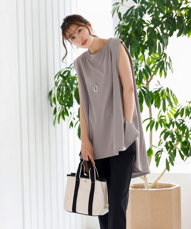 Tiaclasse 【洗える】カットツイルセットアップ（2点セット） ベージュ