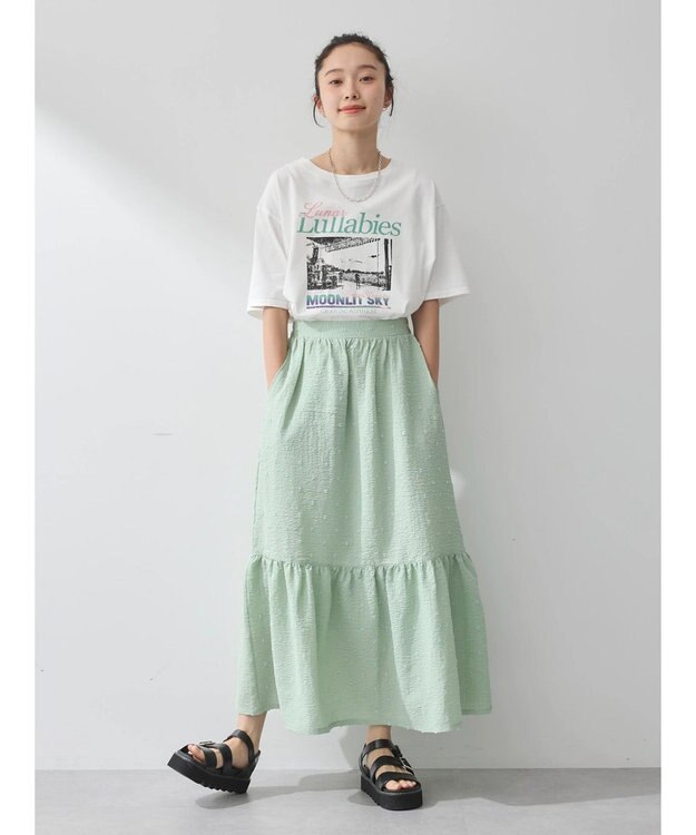 earth music&ecology ドットドビーフレアスカート Mint