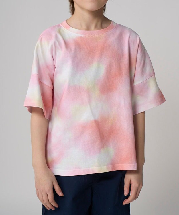 OP／FILA 【RUSTY】ニコちゃん×タイダイ柄半袖Tシャツ ピンク