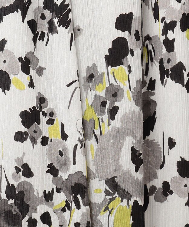 自由区 【XSサイズ～/洗える】ERICA楊柳プリント ギャザースカート ブラック系5