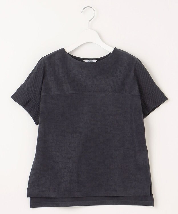 J.PRESS LADIES L 【WEB限定カラーあり・抗菌消臭・吸水速乾】サッカージャージー フレンチスリーブ カットソー ネイビー系