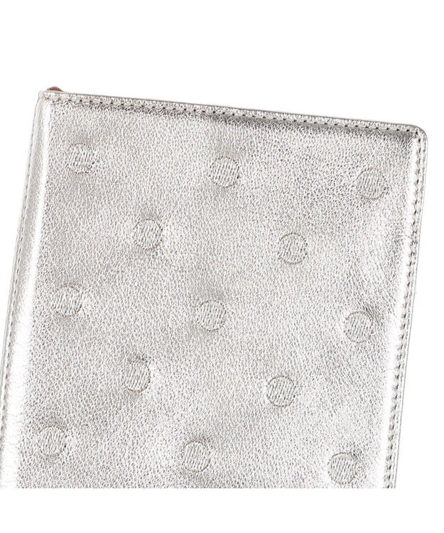 UNBILLION ペルケ perche / ドット刺繍B6手帳カバー シルバー