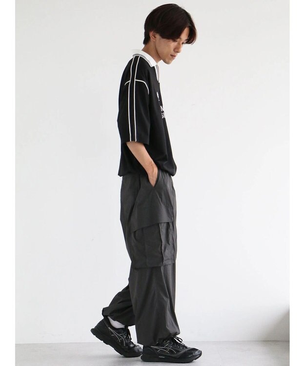 CRAFT STANDARD BOUTIQUE 接触冷感/UVカット/イージーケア/ストレッチ/ゲームシャツ-A Black