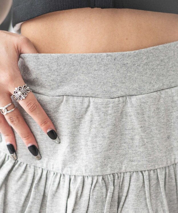 WEGO 【ウエストゴム】カットフリルスカパン 杢グレー