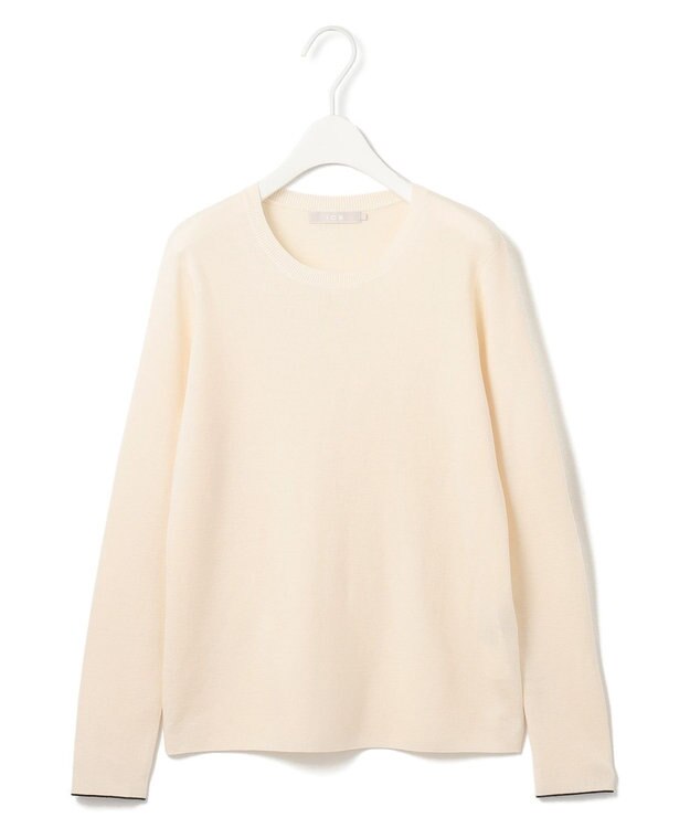 ICB 【洗える】 エクストラファインメリノ クルーネックプルオーバー オフホワイト系