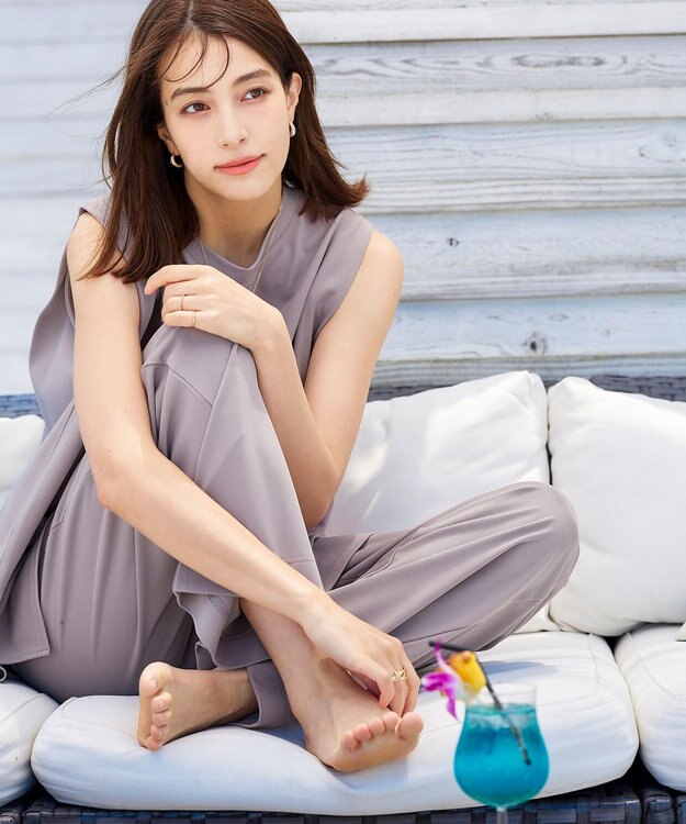 Tiaclasse 【洗える】カットツイルセットアップ（2点セット） ベージュ