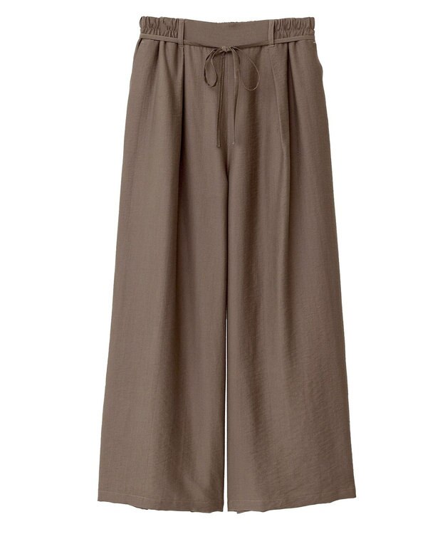 Green Parks 共ベルト付きツイルカラーパンツ Brown