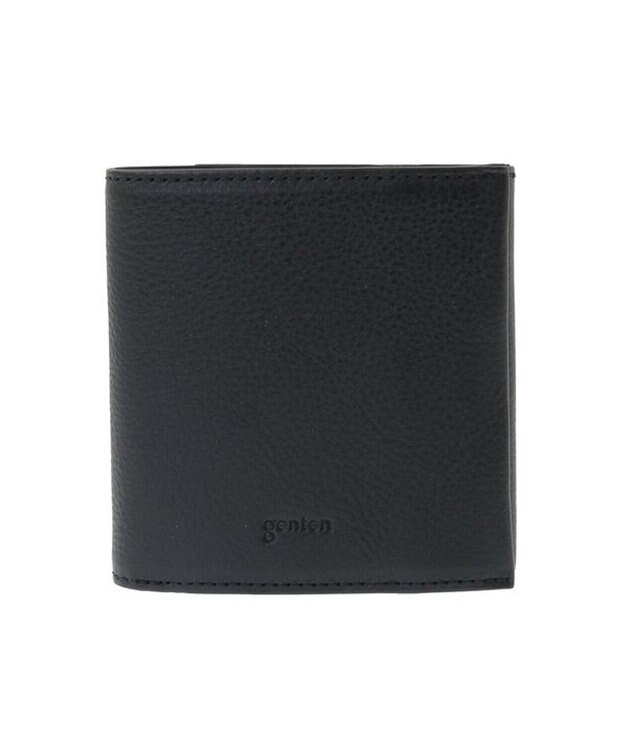 genten ミネルヴァ2 内ボックス型二つ折り財布 クロ