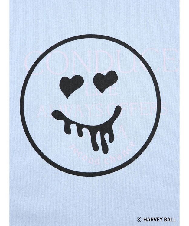 Green Parks Ｓｍｉｌｅｙ　Ｆａｃｅ／スマイル＋ロゴＢｉｇＴシャツ Sax