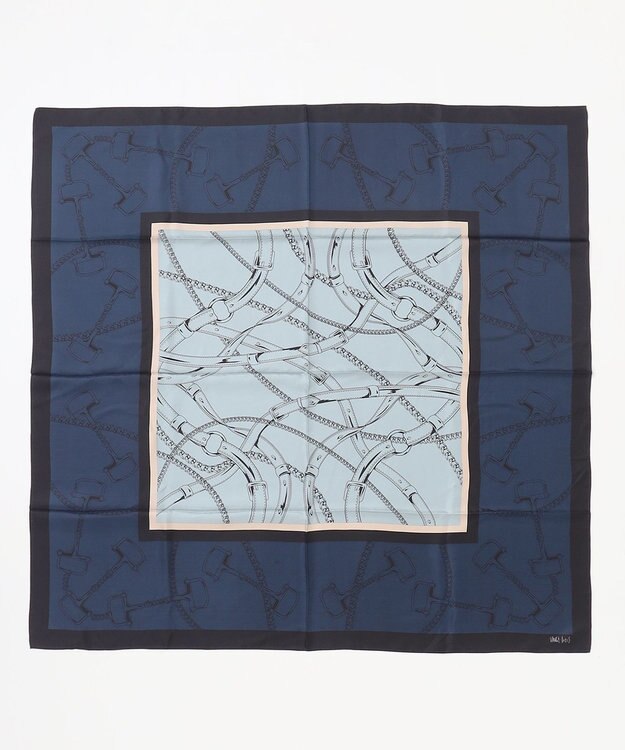 23区 ビット柄スカーフ ネイビー系