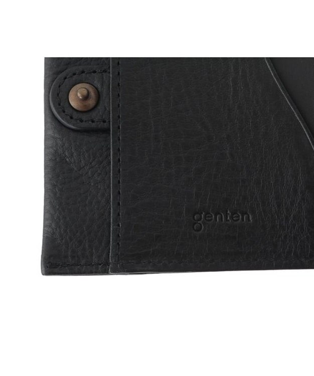 genten ミネルヴァ2 内ボックス型二つ折り財布 クロ