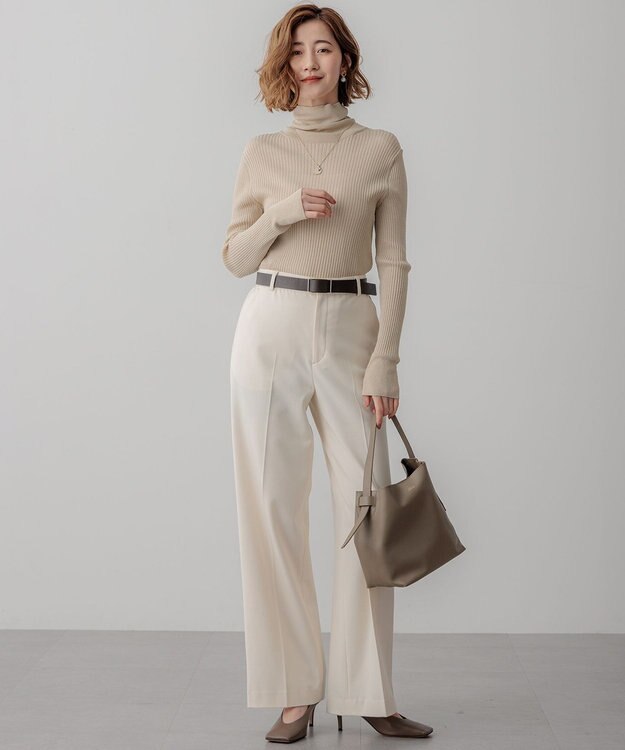 23区 【洗える】シアーラメタートル ニット ゴールド系