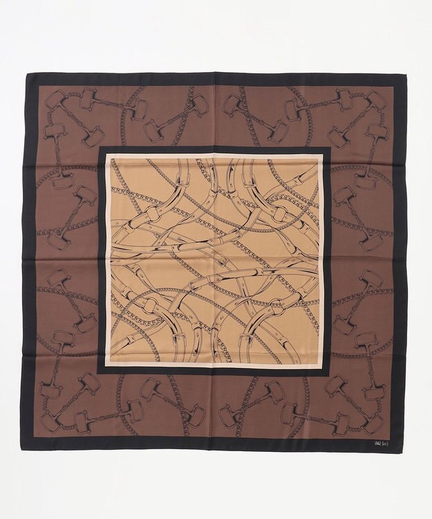 23区 ビット柄スカーフ ブラウン系