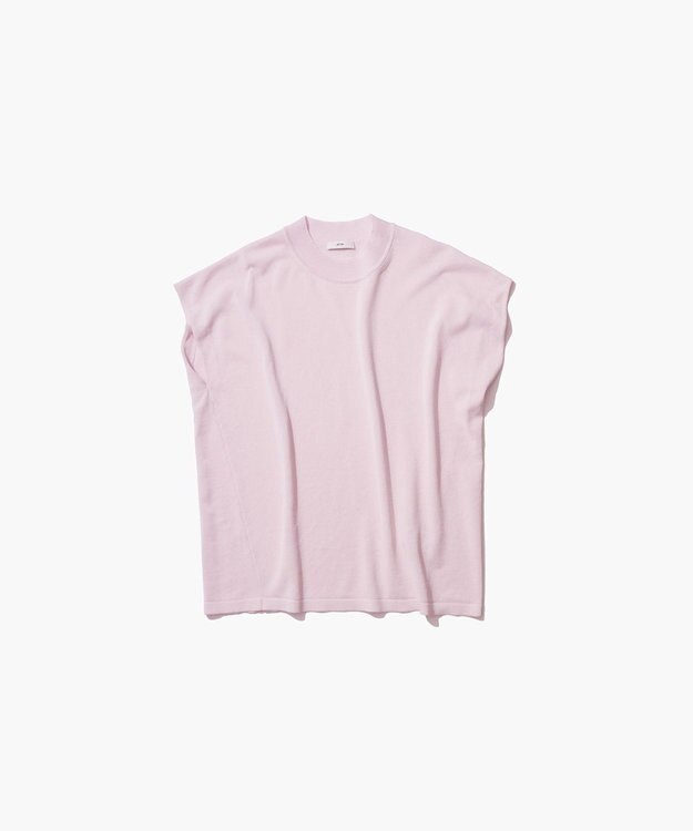 ATON WASHI KNIT | モックネックベスト PINK