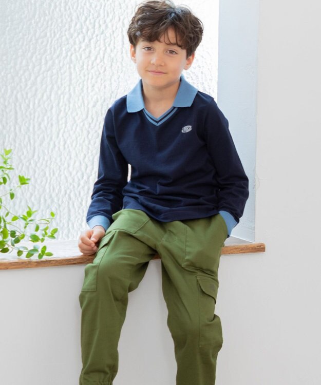 J.PRESS KIDS 【110-130cm】コットンツイル カーゴパンツ カーキ系