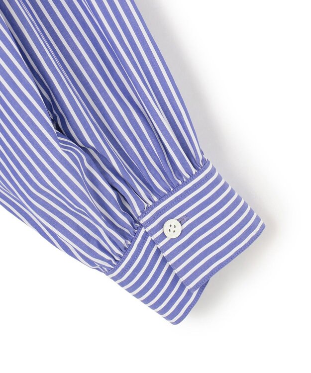 23区 L 【洗える】CANCLINI ティアードフリル ブラウス ブルーストライプ