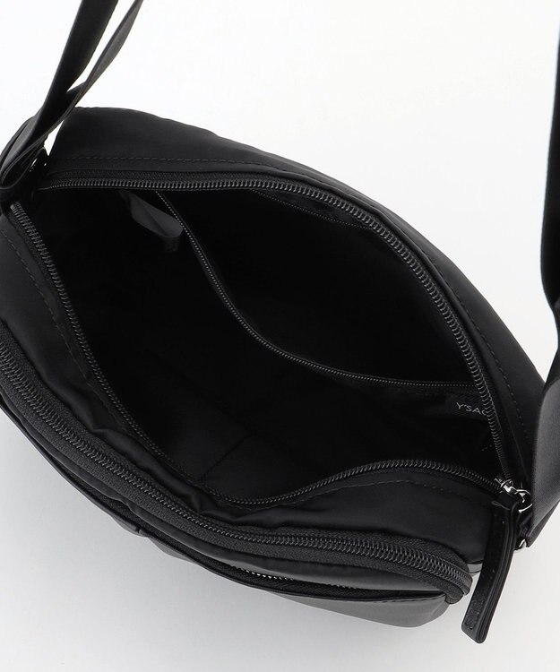 Y'SACCS ナイロン×牛革コンビシリーズ　横型ショルダーバッグ　SSサイズ ブラック