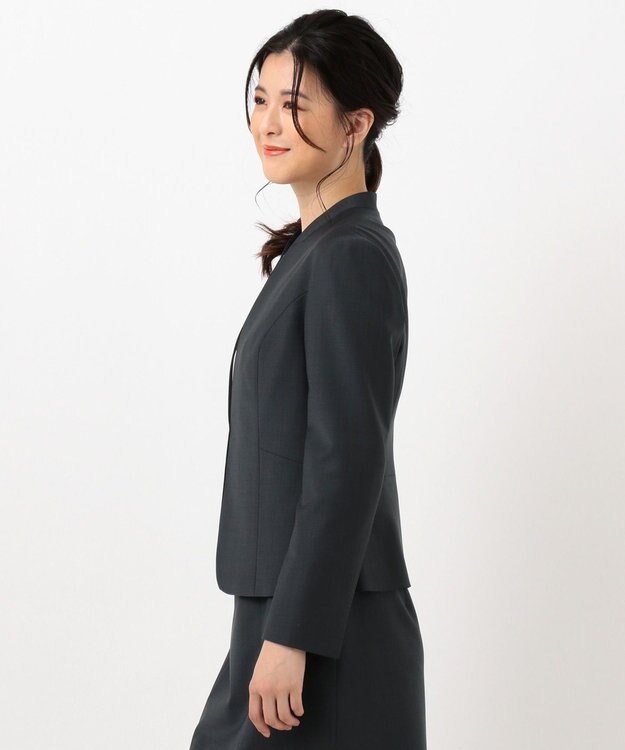 J.PRESS LADIES S 【スーツ】BAHARIYE ノーカラー ジャケット ネイビー系