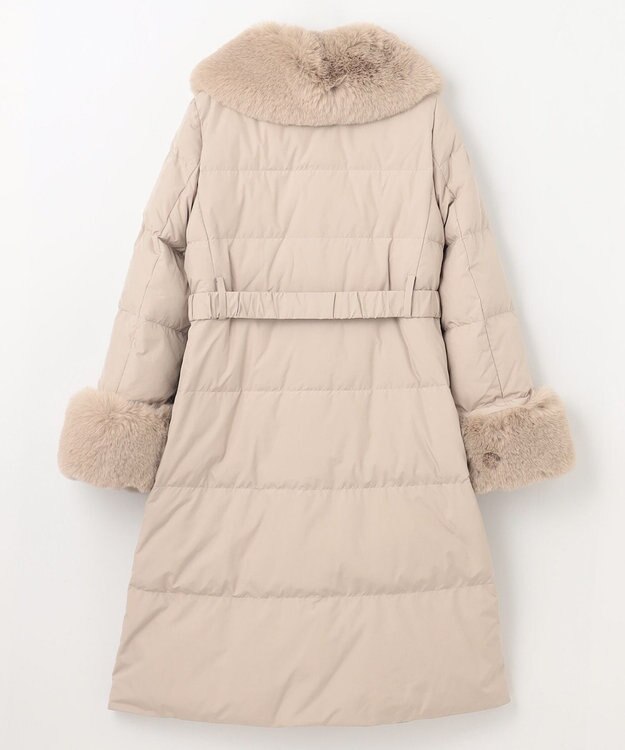 GRACE CONTINENTAL ファーパーツ付ロングダウン ベージュ