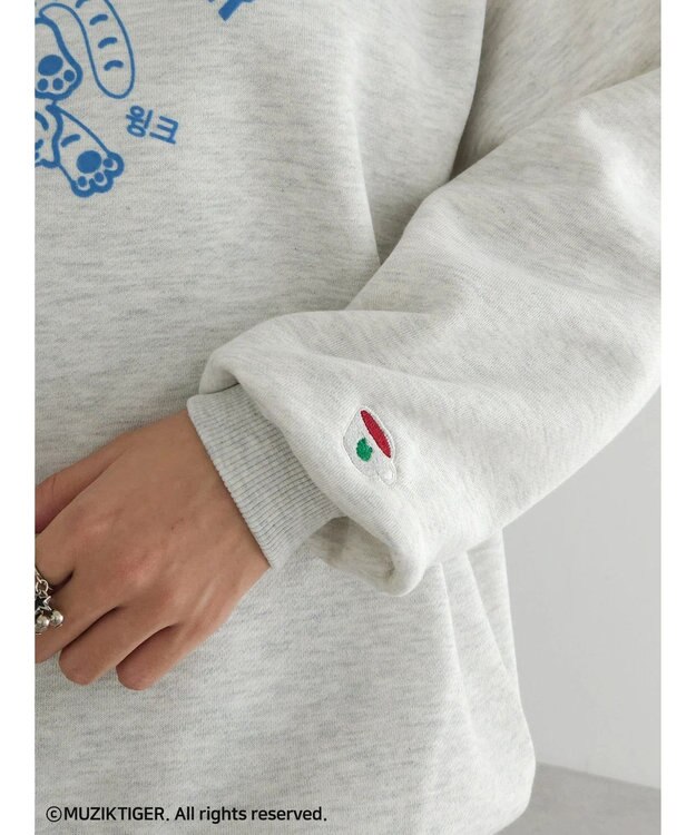 Green Parks ムジークタイガー／裏起毛プリントプルオーバー Oatmeal