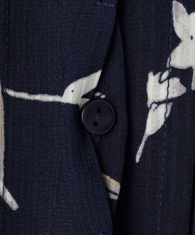 ANY SIS シアーパターン ワンピース ネイビー花柄