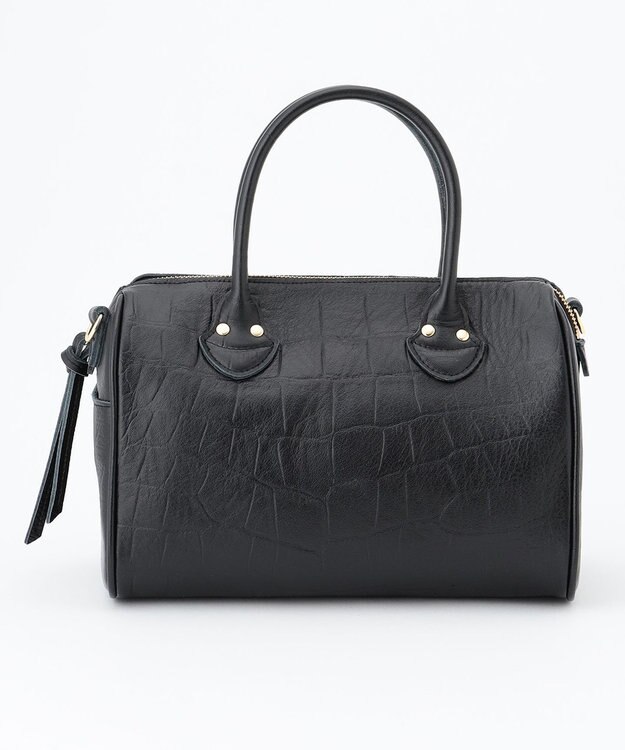 UNBILLION perche / 牛革オイル2wayテープショルダーS クロコブラック