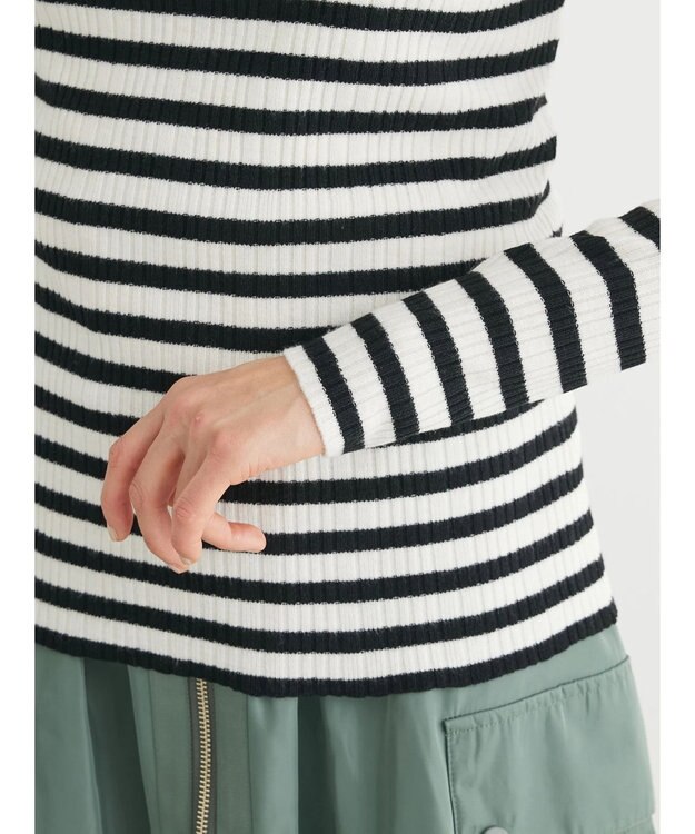 Green Parks ボーダーアソートモックネックニットプルオーバー A