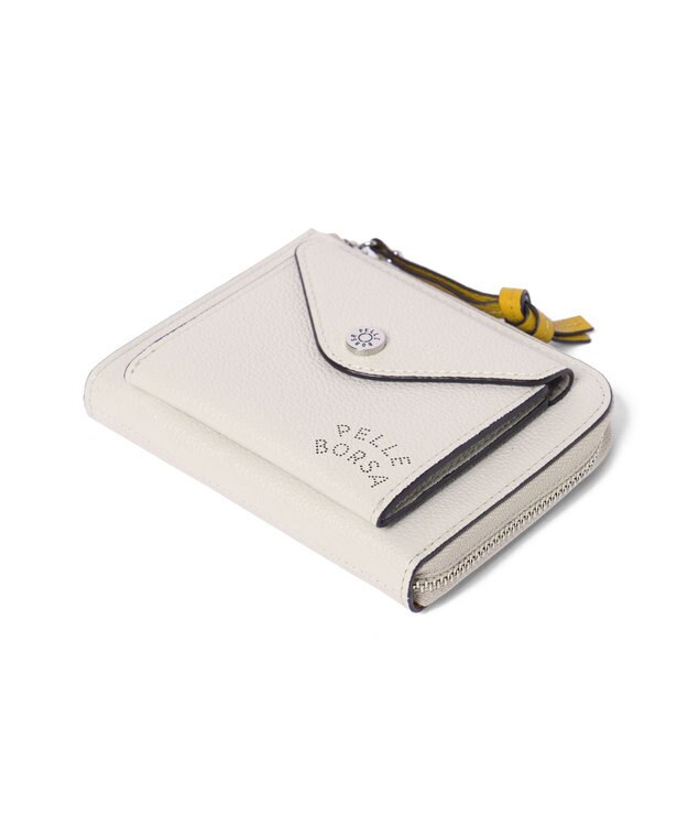 PELLE BORSA L字ファスナーコンパクト財布 Very Goods ベリーグッズ 7206 アイボリー