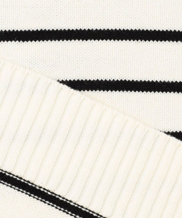 組曲 S 華奢見え パネルボーダーニット オフ×ブラック系1