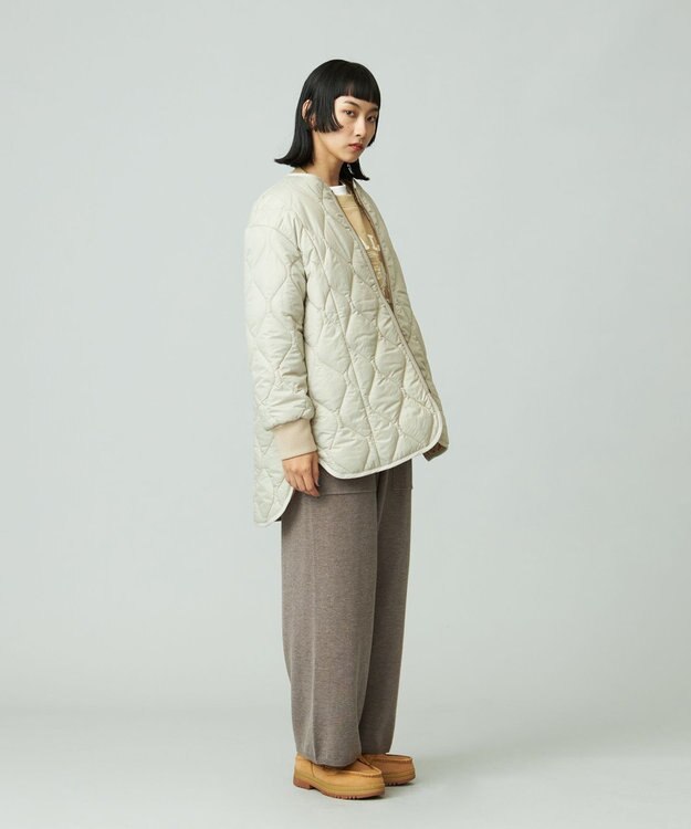 J.PRESS YORK STREET 【WOMEN】ショートキルトブルゾン ベージュ系