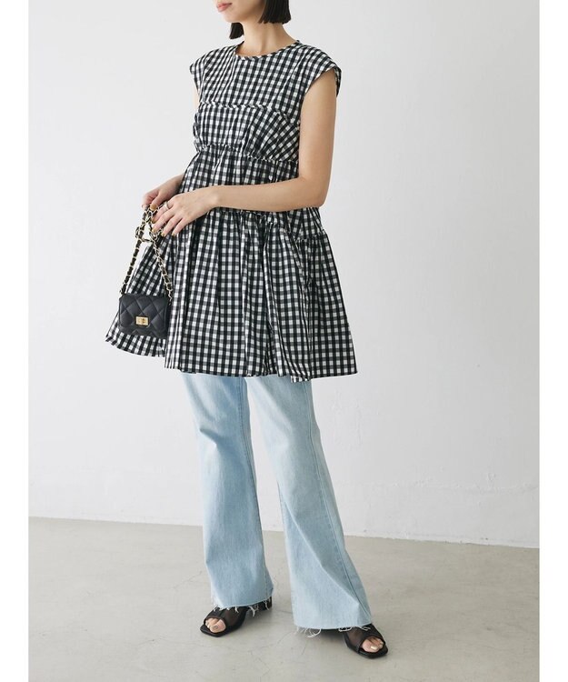 Green Parks コルセット風ミニワンピースⅡ Gingham Check