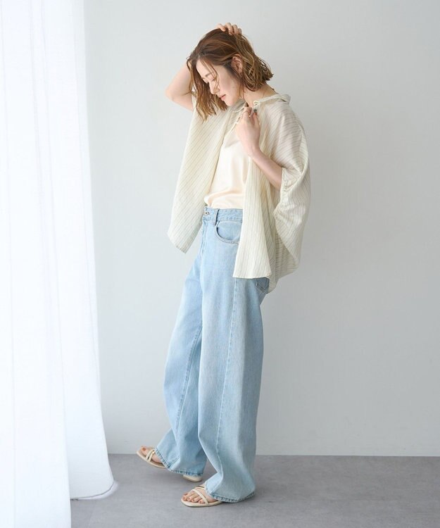 YECCA VECCA ストライプ柄シャツ Ivory