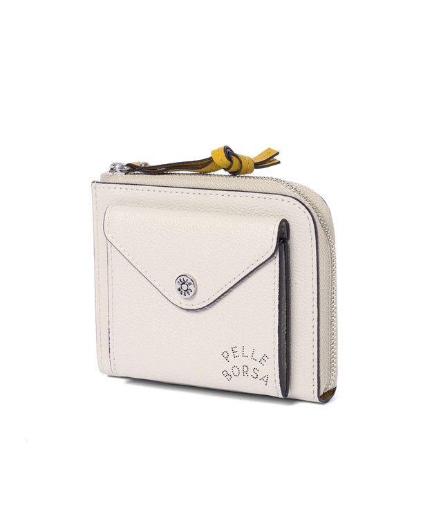 PELLE BORSA L字ファスナーコンパクト財布 Very Goods ベリーグッズ 7206 アイボリー