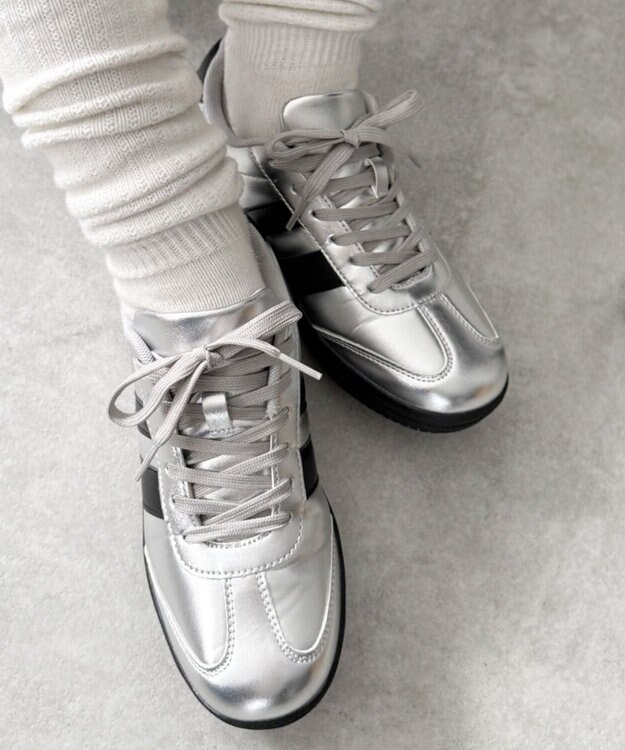 WEGO 2ラインローカットスニーカー シルバー