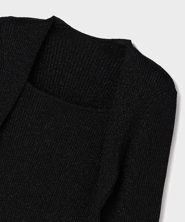 GRACE CONTINENTAL スクエアリブニットトップ ブラック