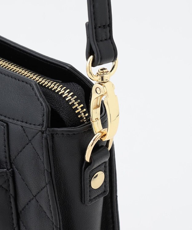 LA BAGAGERIE シープキルトWストラップスクエアショルダー ブラック