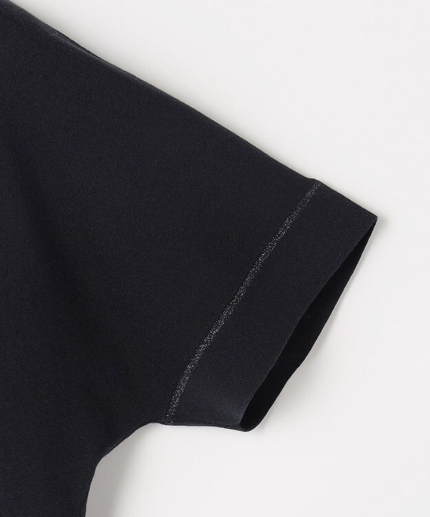 J.PRESS LADIES COOL MINT COTTON POLYESTER ヘンリーネック ニット プルオーバー ネイビー系