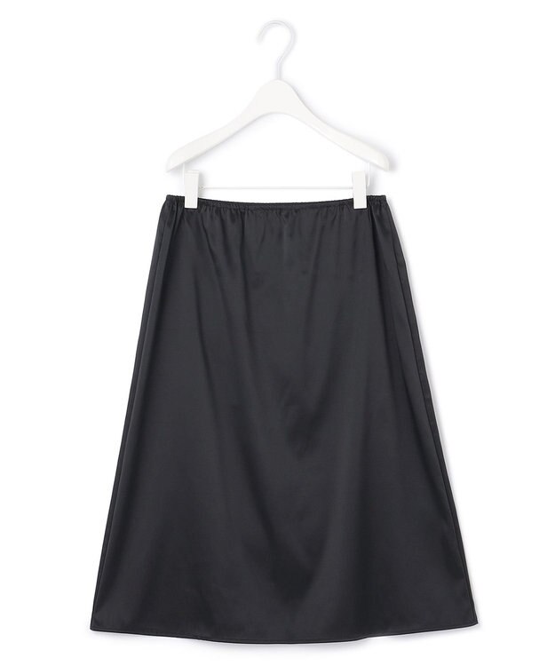 ICB 【接触冷感・UVケア・防シワ・洗える】エステルダブルクロス ラッフルスリーブワンピース ブラック系