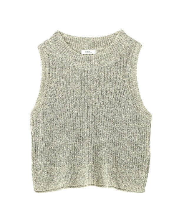 earth music&ecology クルーネックニットベスト Yellow