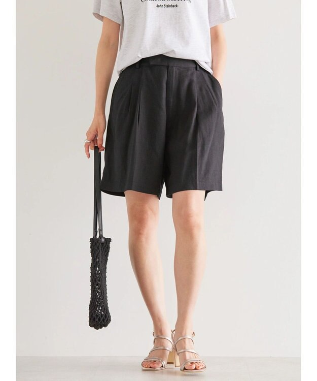AMERICAN HOLIC リネンブレンドショートパンツ Black