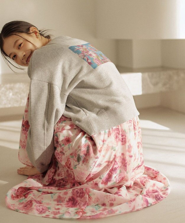 組曲 【Flower Collection】ブーケフラワープリント スカート ピンクピオニー系5