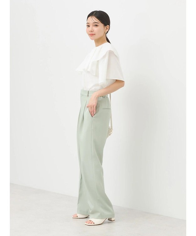 earth music&ecology ビッグカラーチェーンブラウス Off White