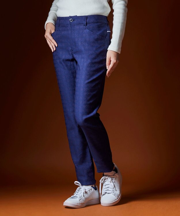 23区GOLF 【WOMEN】エンブレム柄ジャガードスキニーパンツ ネイビー系5