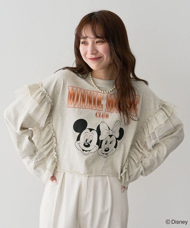 Green Parks ミッキー＆フレンズ／袖フリルショート丈ＴＥＥ