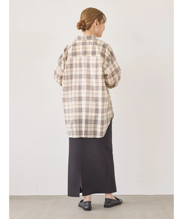 AMERICAN HOLIC 接触冷感Ｗポケットボイルシャツ Check Ivory